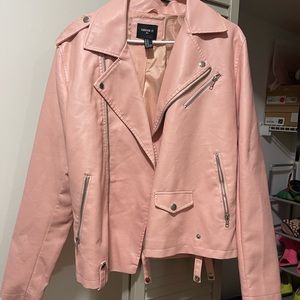 Pink faux leather jacket. Forever 21